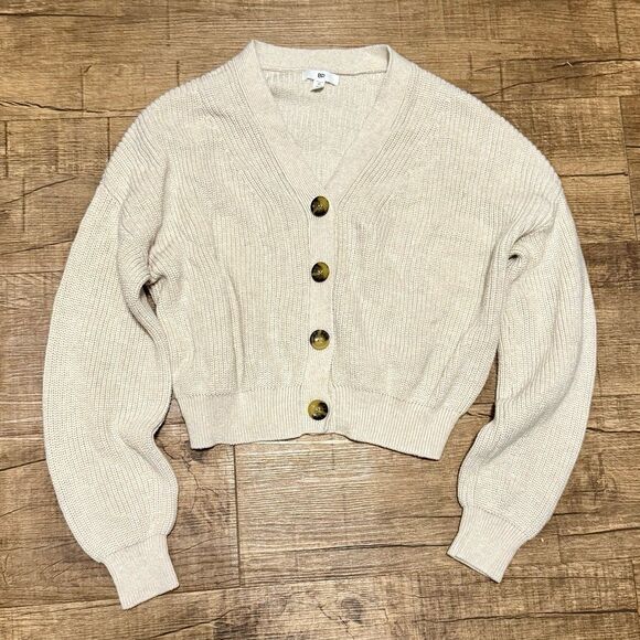 BP Easy button front oatmeal cardigan - Picture 1 of 5